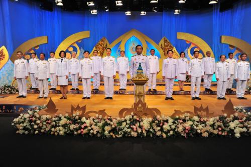 พลเอกฉัตรชัย สาริกัลยะ รัฐมนตรีว่าการกระทรวงเกษตรและสหกรณ์ พร้อมคณะผู้บริหารระดับสูงกระทรวงเกษตรและสหกรณ์ บันทึกเทป กล่าวอาศิรวาทถวายพระพร