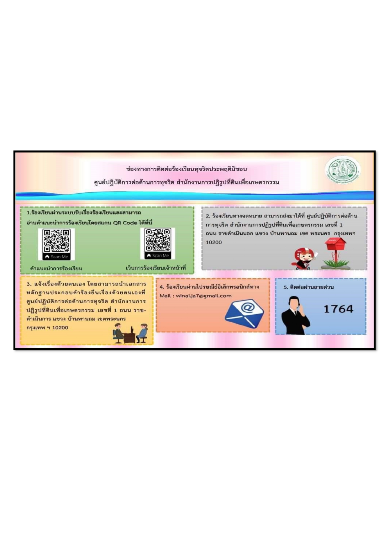 ช่องทางการร้องเรียน Infographic