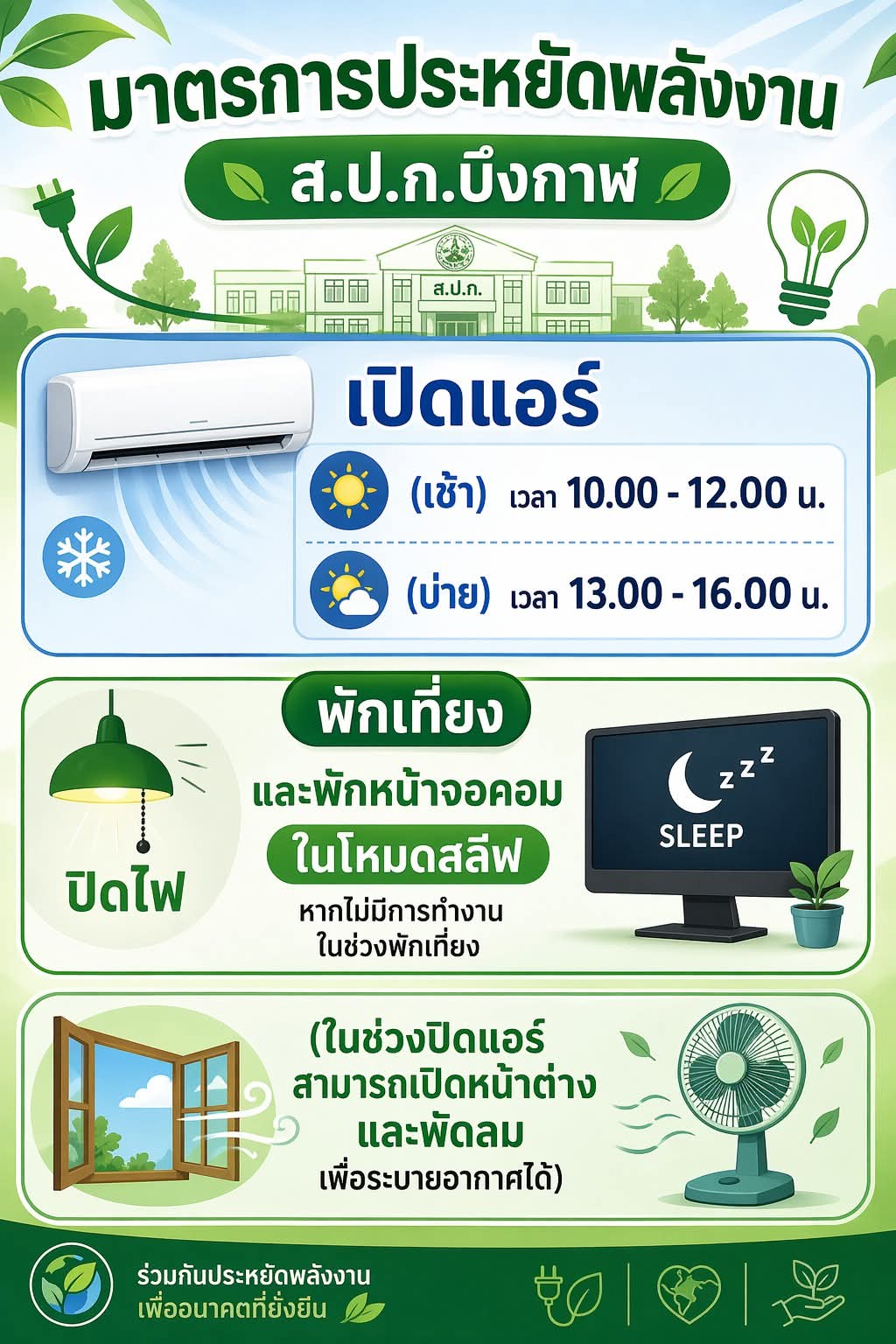 title - ส.ป.ก.บึงกาฬ ขับเคลื่อนมาตรการประหยัดพลังงานร่วมกัน ใช้พลังงานอย่างรู้คุณค่า ด้วยแนวทางที่ได้ดำเนินการแล้ว
