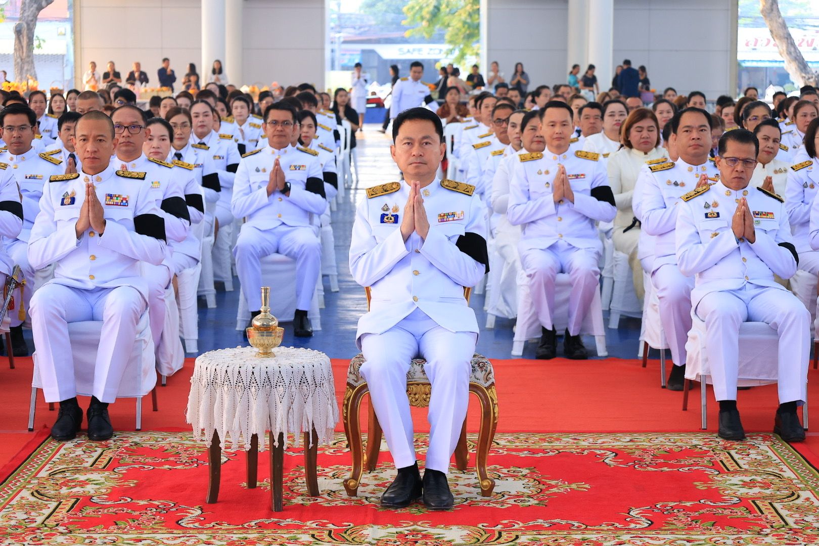 title - วันที่ 18 มกราคม 2569 นายประเสริฐ กาญจนเกียรติกุล ปฏิรูปที่ดินจังหวัดบุรีรัมย์ พร้อมเจ้าหน้าที่ ส.ป.ก.บุรีรัมย์ ร่วมรัฐพิธีถวายราชสักการะ สมเด็ตพระนเรศวรมหาราช จังหวัดบุรีรัมย์