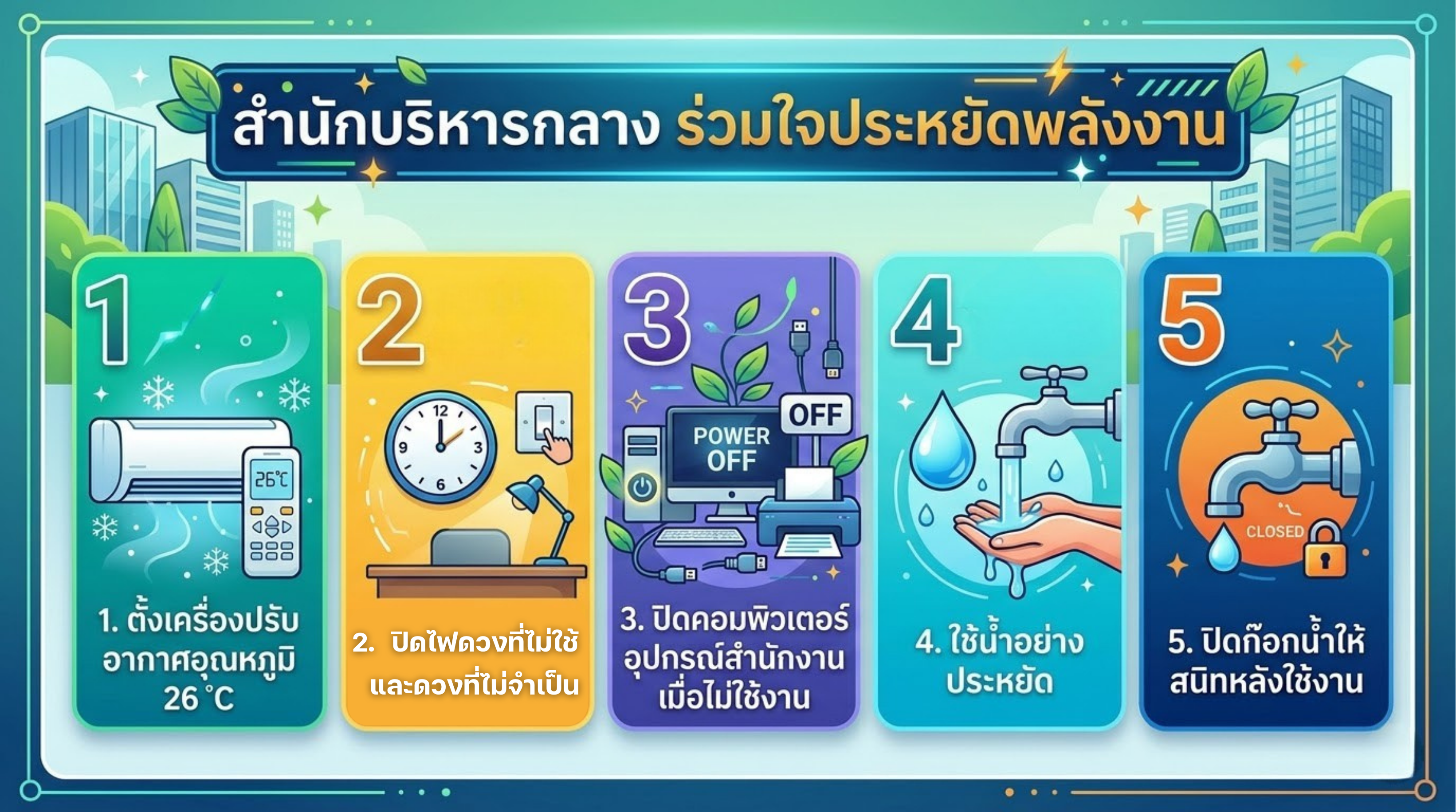 สำนักบริหารกลาง ร่วมใจประหยัดพลังงาน