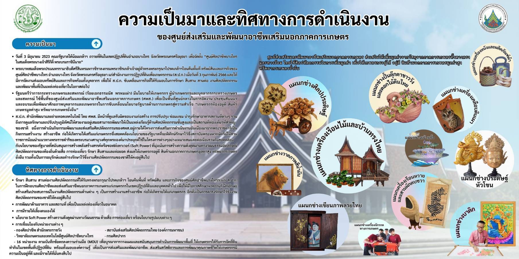 ความเป็นมาและทิศทางการดำเนินงานของศูนย์ส่งเสริมและพัฒนาอาชีพเสริมนอกภาคการเกษตร