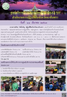 สำนักงานการปฏิรูปที่ดินจังหวัดฉะเชิงเทรา จัดกิจกรรมโครงการศูนย์บริการประชาชนเคลื่อนที่ (Mobile Unit) ในเขตปฏิรูปที่ดินจังหวัดฉะเชิงเทรา ครั้งที่ 5/2563 