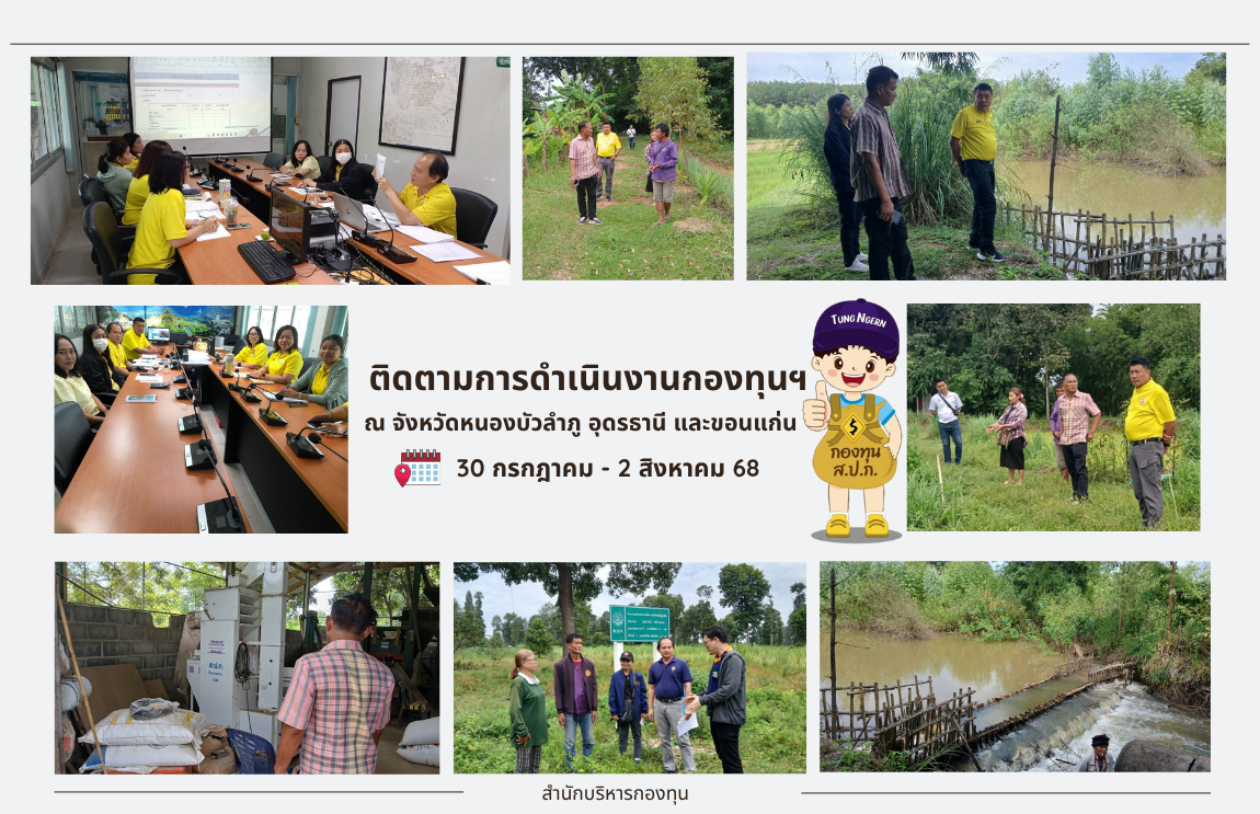 ติดตามการดำเนินงานกองทุนการปฏิรูปที่ดินเพื่อเกษตรกรรม ณ จังหวัดหนองบัวลำภู อุดรธานี และขอนแก่น