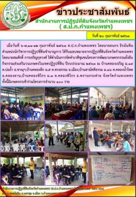 ส.ป.ก.กำแพงเพชร ได้จัดทำเวทีชุมชนโครงการพัฒนาเกษตรกรรมยั่งยืน กิจกรรมส่งเสริมวนเกษตรในเขตปฏิรูปที่ดิน ปีงบประมาณ 2563