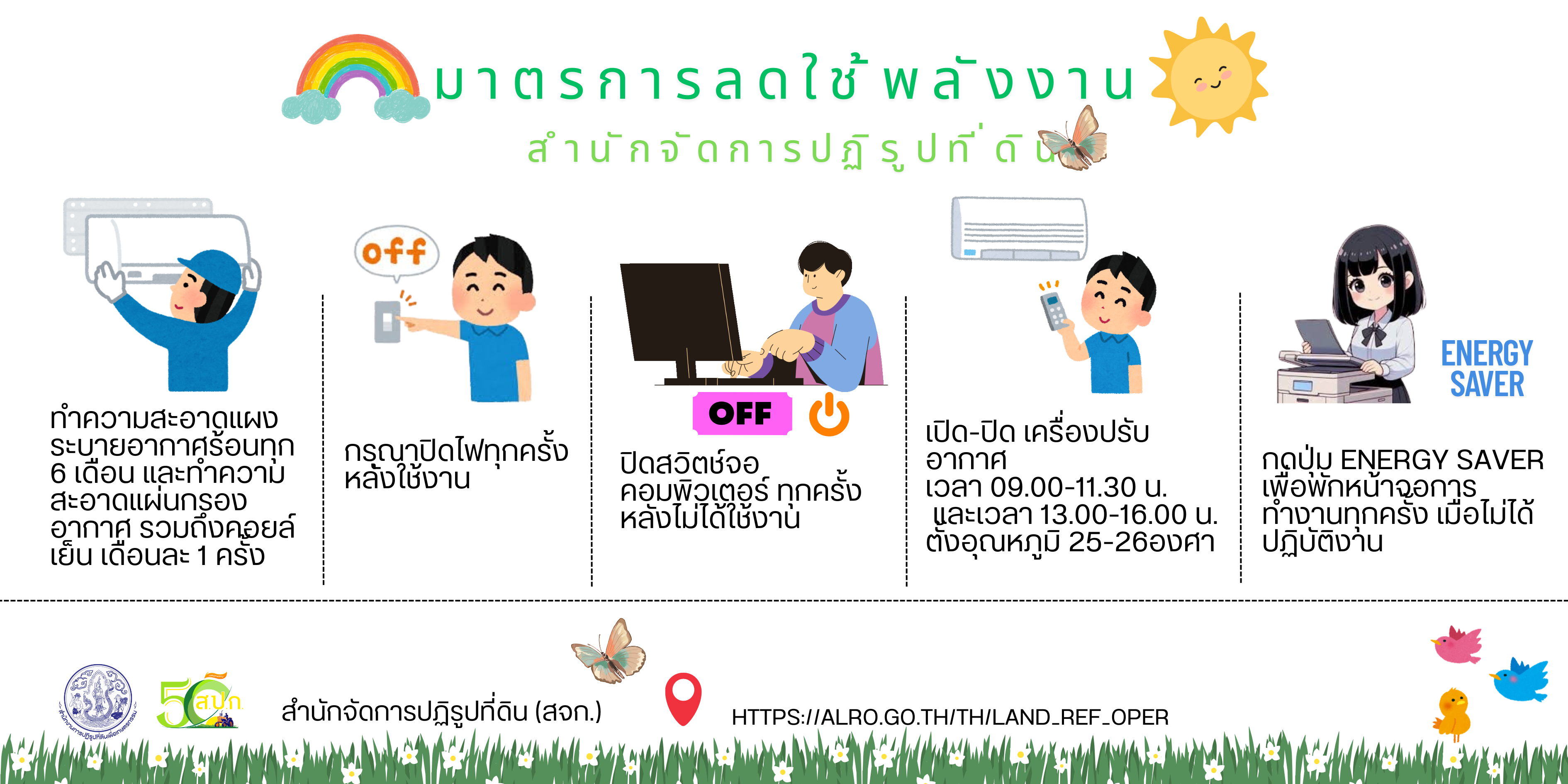 มาตรการลดใช้พลังงาน สำนักจัดการปฏิรูปที่ดิน