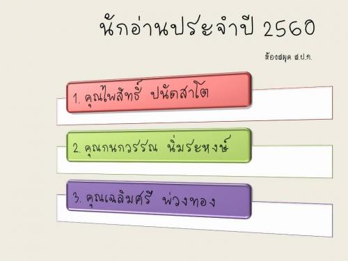 นักอ่าน ส.ป.ก. 2560