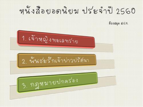 หนังสือยอดนิยม ปี 60