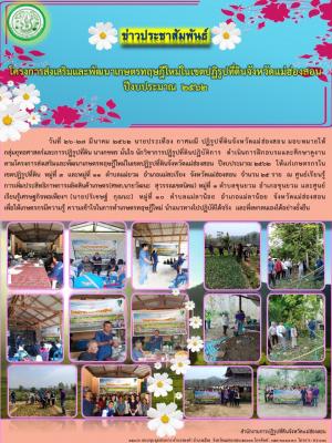 วันที่ 26-27 มีนาคม 2562 นายประเทือง กาศมณี ปฏิรูปที่ดินจังหวัดแม่ฮ่องสอน มอบหมายให้กลุ่มยุทธศาสตร์และการปฏิรูปที่ดิน นางกชพร มั่นใจ นักวิชาการปฏิรูปที่ดินปฏิบัติการ  ดำเนินการฝึกอบรมและศึกษาดูงาน ตามโครงการส่งเสริมและพัฒนาเกษตรทฤษฎีใหม่ในเขตปฏิรูปที่ดิน