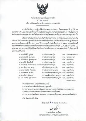 คำสั่ง สผส 1/2560 เรื่อง แต่งตั้งคณะทำงานเพื่อวางระบบการควบุคมภายใน