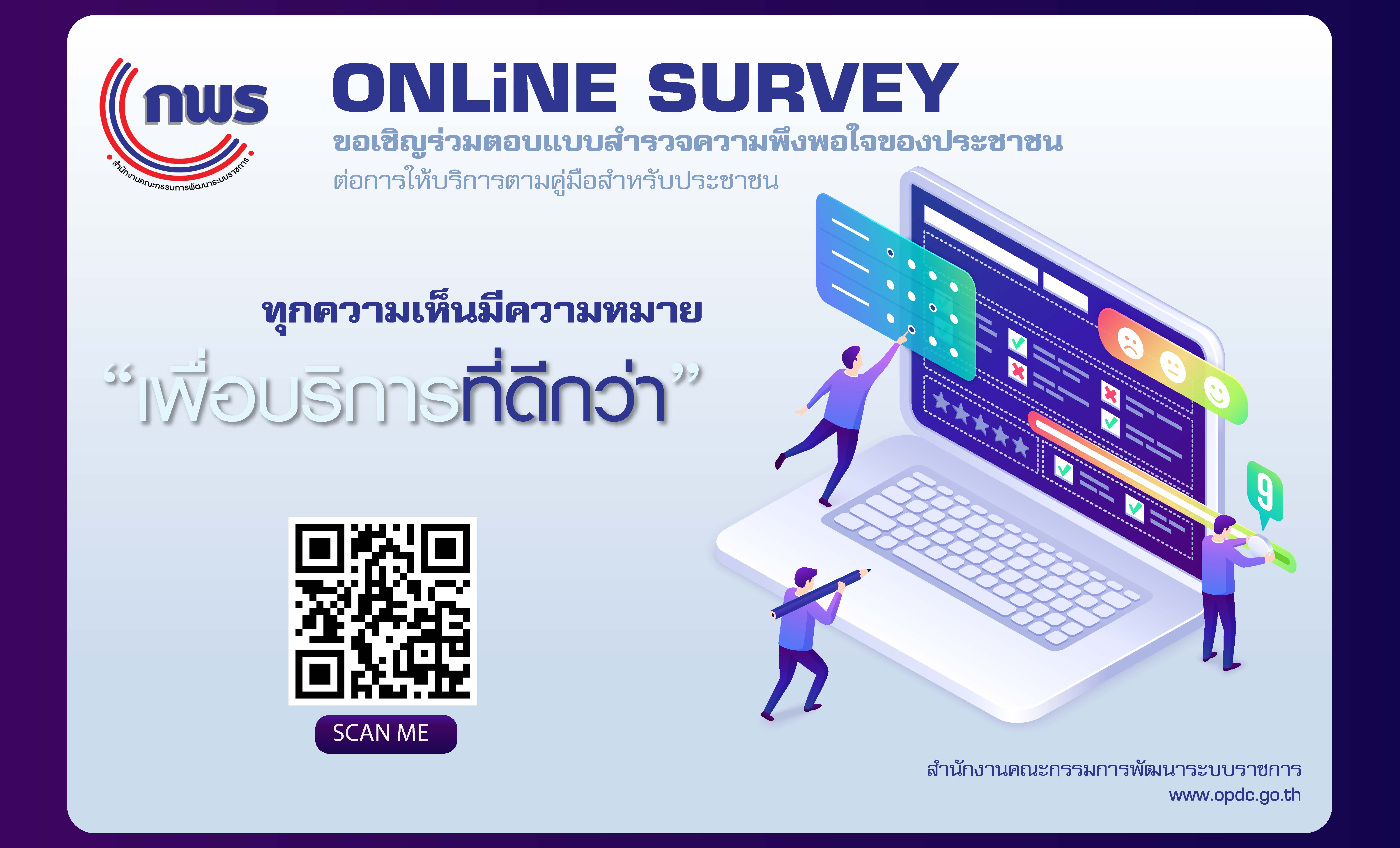 การสำรวจความพีงพอใจของประขาขนต่อการให้บริการ ตามคู่มือสำหรับประชาชน ปี พ.ศ. 2565  