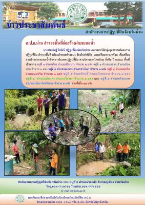 นายประดิษฐ์ ใจรังษี ปฏิรูปที่ดินจังหวัดน่าน มอบหมายให้กลุ่มยุทธศาสตร์และการปฏิรูปที่ดิน สำรวจพื้นที่ พร้อมกำหนดตำแหน่ง จัดเก็บค่าพิกัด และเตรียมความพร้อม เพื่อเตรียมก่อสร้างฝายชะลอน้ำชั่วคราวในเขตปฏิรูปที่ดิน ตามโครงการไทยนิยม ยั่งยืน ปี 2561 