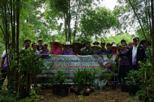 ส.ป.ก.น่าน ดำเนินการจัดกิจกรรมเนื่องในวันต้นไม้ประจำปีของชาติ พ.ศ.2561 โดยการปลูกต้นไม้ ณ แปลงต้นแบบโคก หนอง นา โมเดล ในเขตปฏิรูปที่ดิน ของนางบัวรอง ปะทิ ตำบลจอมพระ อำเภอท่าวังผา จังหวัดน่าน