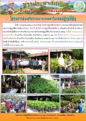 วันที่ 6 กรกฏาคม 2561 นายประดิษฐ์ ใจรังษี ปฏิรูปที่ดินจังหวัดน่าน มอบหมายให้นายวิทยา ปันวารี นักวิชาการปฏิรูปที่ดินปฏิบัติการ พร้อมด้วยเจ้าหน้าที่ ดำเนินการมอบกล้าพันธุ์ไม้โครงการส่งเสริมระบบวนเกษตรในเขตปฏิรูปที่ดิน ปีงบประมาณ 2561 ในพื้นที่ (Normal Area)