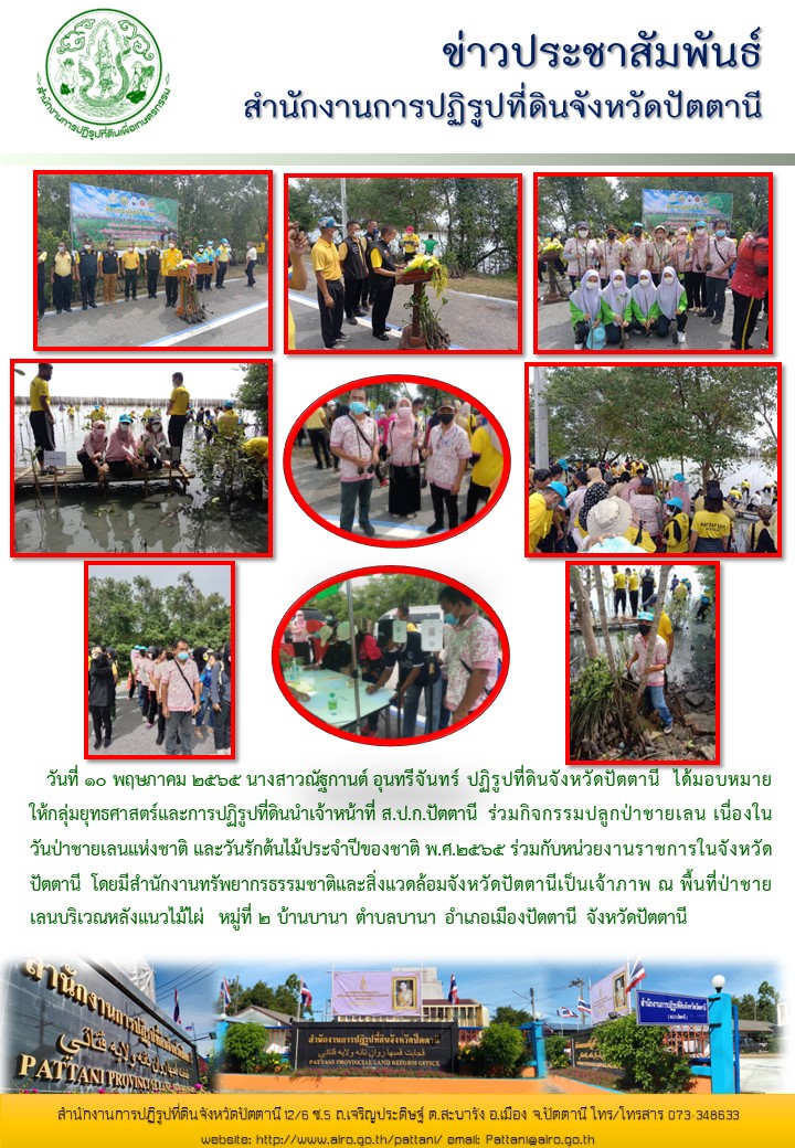 ร่วมกิจกรรมปลูกป่าชายเลน  เนื่องในวันป่าชายเลนแห่งชาติและวันรักต้นไม้ประจำปีของชาติ พ.ศ.2565 