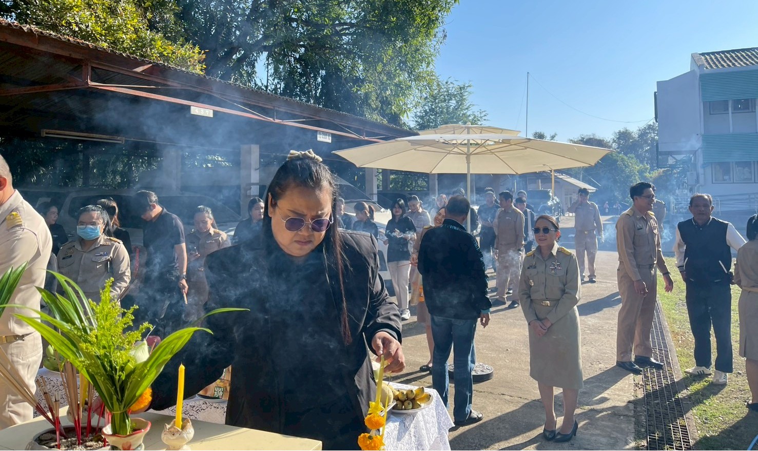 title - พิธีสักการะศาลพระภูมิประจำสำนักงาน เนื่องในโอกาสขึ้นปีใหม่ พุทธศักราช 2569