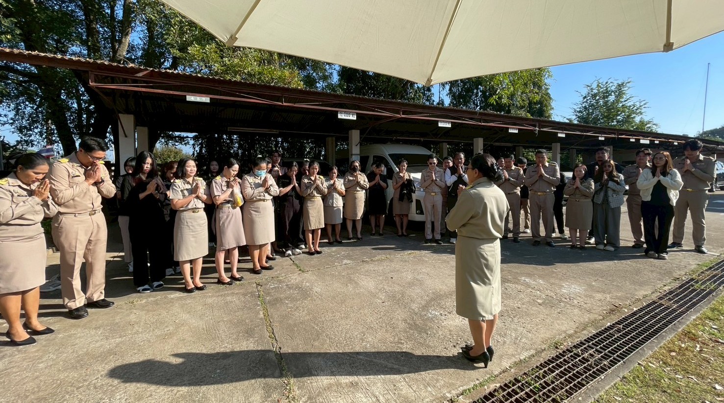 title - พิธีสักการะศาลพระภูมิประจำสำนักงาน เนื่องในโอกาสขึ้นปีใหม่ พุทธศักราช 2569