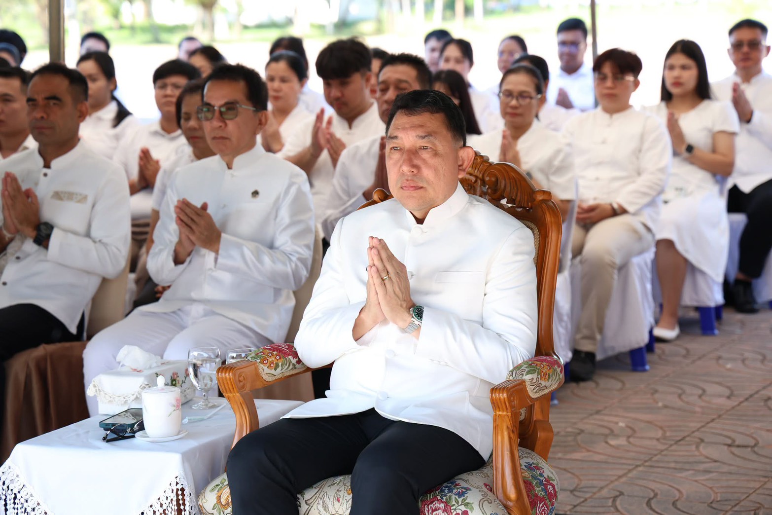 title - สำนักงานการปฏิรูปที่ดินจังหวัดเพชรบูรณ์ เข้าร่วมประกอบพิธีบวงสรวงการก่อสร้างซุ้มถวายดอกไม้จันทน์ เตรียมความพร้อมพระราชพิธีถวายพระเพลิงพระบรมศพ สมเด็จพระนางเจ้าสิริกิติ์ พระบรมราชินีนาถ พระบรมราชชนนีพันปีหลวง