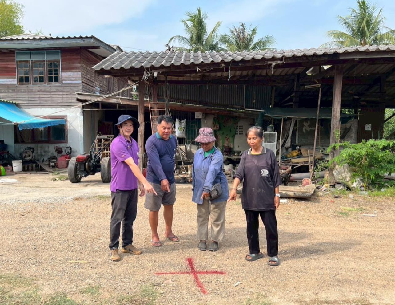 title - มอบหมายให้กลุ่มงานช่างและแผนที่ โดยนายจักรพงศ์ วรเสฏฐ์ฐากูร นายช่างสำรวจอาวุโส และผู้ช่วยนายช่างสำรวจ รังวัดแบ่งแปลงที่ดิน แก้ไขปัญหาสิ่งปลูกสร้างในที่ดินให้กับทายาทเกษตรในการขอรับมรดกสิทธิ ต่อไป