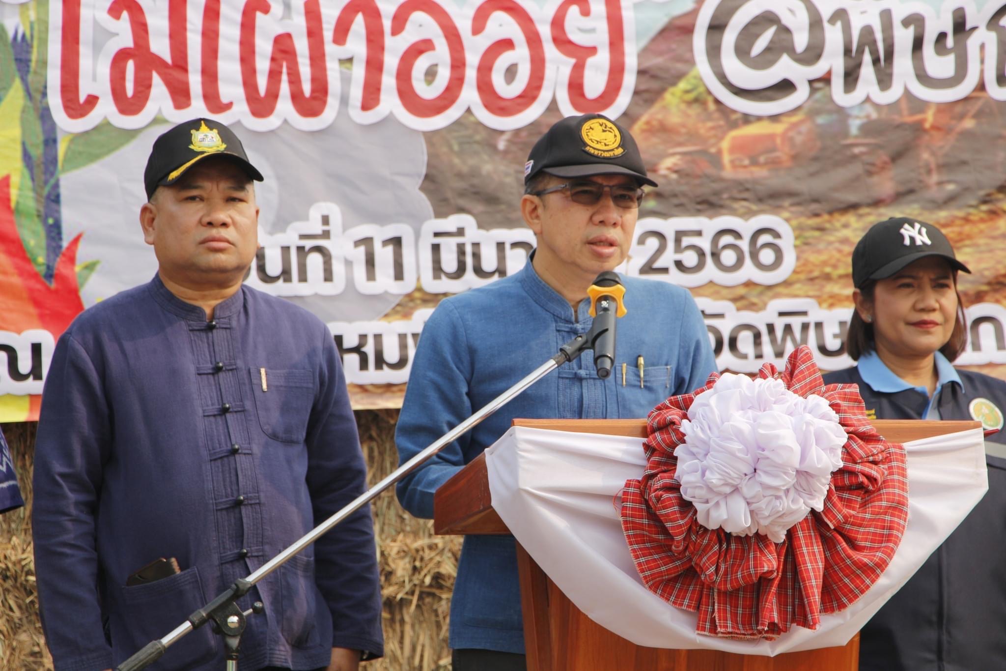 วันที่ 11 มีนาคม 2566 นางสาวอมรรัตน์ แขวงโสภา ปฏิรูปที่ดินจังหวัดพิษณุโลกและเจ้าหน้าที่กลุ่มยุทธศาสตร์และการปฏิรูปที่ดิน เข้าร่วมงานรณรงค์ชาวไร่ “ไม่เผาอ้อย” @พิษณุโลก เพื่อเป็นการรณรงค์ลดปริมาณ การเผาไร่อ้อย             โดยชาวไร่อ้อยต้องร่วมใจกันตัดอ้อยสด ลดการเผาอ้อยก่อนส่งต่อเข้าโรงงาน       เป็นการพัฒนาคุณภาพอ้อยให้เป็นที่ยอมรับทั้งในและต่างประเทศ ซึ่งการเผาอ้อย    จะทำให้น้ำตาลไม่ได้คุณภาพ และยังเป็นการทำลายสิ่งแวดล้อม ทำให้เกิดปัญหาฝุ่น PM2.5 โดยมี นายภูสิต สมจิตต์ ผู้ว่าราชการจังหวัดพิษณุโลก เป็นประธาน      เปิดงาน ฯ ณ แปลงอ้อยเกษตรกร ม.4 ตำบลทับยายเชียง อำเภอพรหมพิราม  จังหวัดพิษณุโลก
