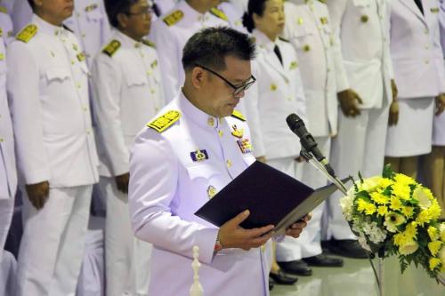 จังหวัดพิษณุโลกจัดพิธีวางพานพุ่มดอกไม้สด เนื่องในวันพระบิดาแห่งฝนหลวง ประจำปี 2561