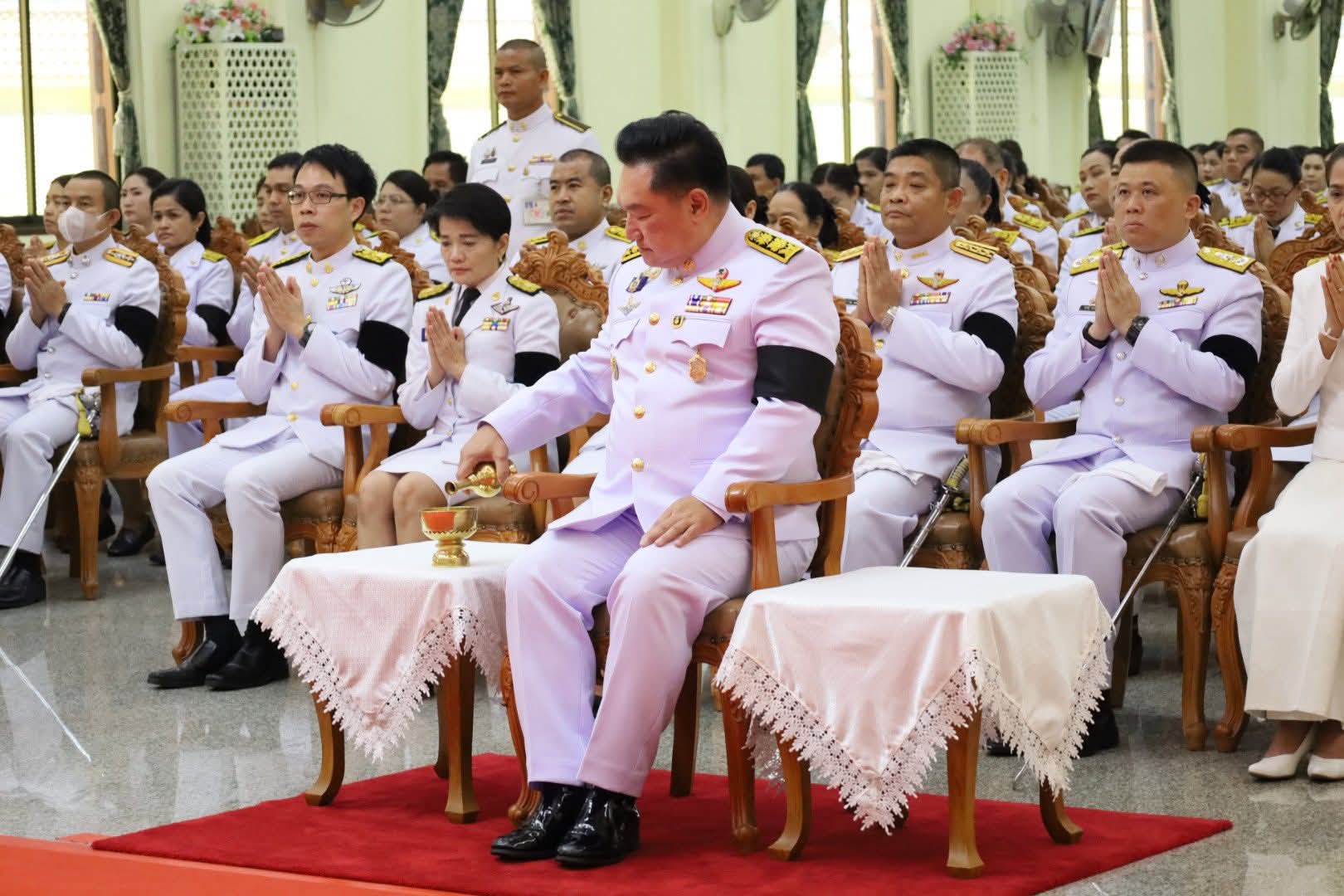 title - ปฏิรูปที่ดินจังหวัดพระนครศรีอยุธยา เข้าร่วมพิธีบำเพ็ญกุศล ในวาระครบ ๗ วัน (สัตตมวาร) แห่งการสิ้นพระชนม์ ถวายเป็นพระกุลแด่สมเด็จพระเจ้าลูกเธอ เจ้าฟ้าพัชรกิติยาภา นเรนทิราเทพยวดี กรมหลวงราชสาริณีสิริพัชร มหาวัชรราชธิดาร่วมพิธี