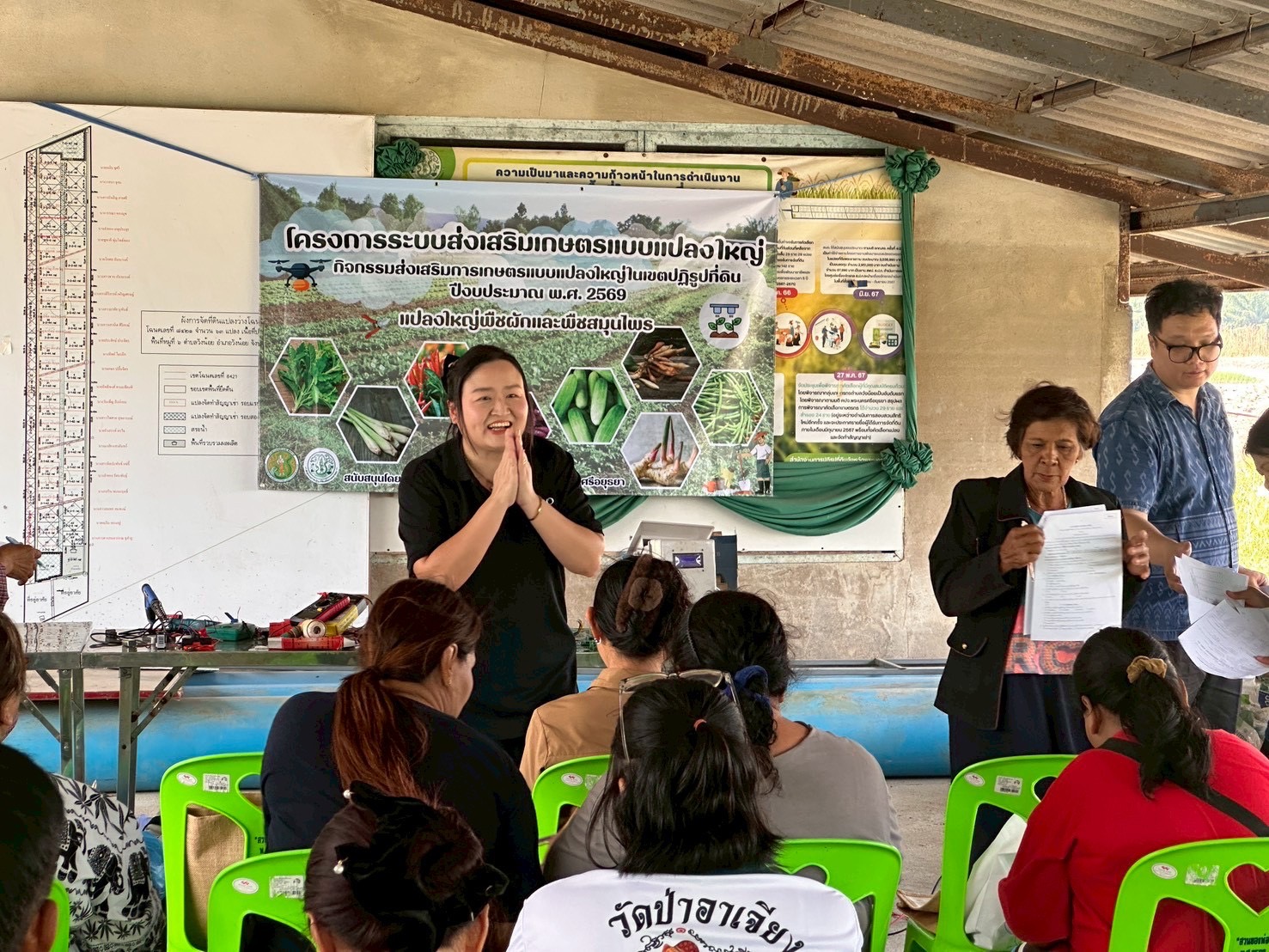 title - ส.ป.ก.พระนครศรีอยุธยา ดำเนินการจัดอบรม เกษตรกรภายใต้โครงการระบบส่งเสริมเกษตรแบบแปลงใหญ่ กิจกรรมส่งเสริมการเกษตรแบบแปลงใหญ่ในเขตปฏิรูปที่ดิน ปีงบประมาณ พ.ศ. ๒๕๖๙ หลักสูตรที่ ๖ เพิ่มศักยภาพการผลิต, การตลาดและการจำหน่ายพืชผักปลอดภัย GAP แบบครบวงจร