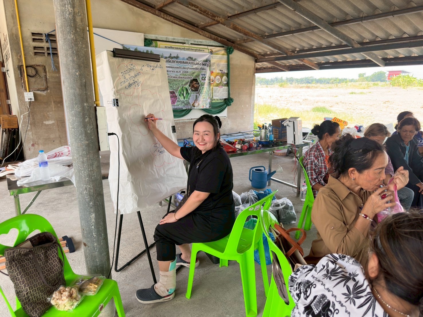 title - ส.ป.ก.พระนครศรีอยุธยา ดำเนินการจัดอบรม เกษตรกรภายใต้โครงการระบบส่งเสริมเกษตรแบบแปลงใหญ่ กิจกรรมส่งเสริมการเกษตรแบบแปลงใหญ่ในเขตปฏิรูปที่ดิน ปีงบประมาณ พ.ศ. ๒๕๖๙ หลักสูตรที่ ๖ เพิ่มศักยภาพการผลิต, การตลาดและการจำหน่ายพืชผักปลอดภัย GAP แบบครบวงจร