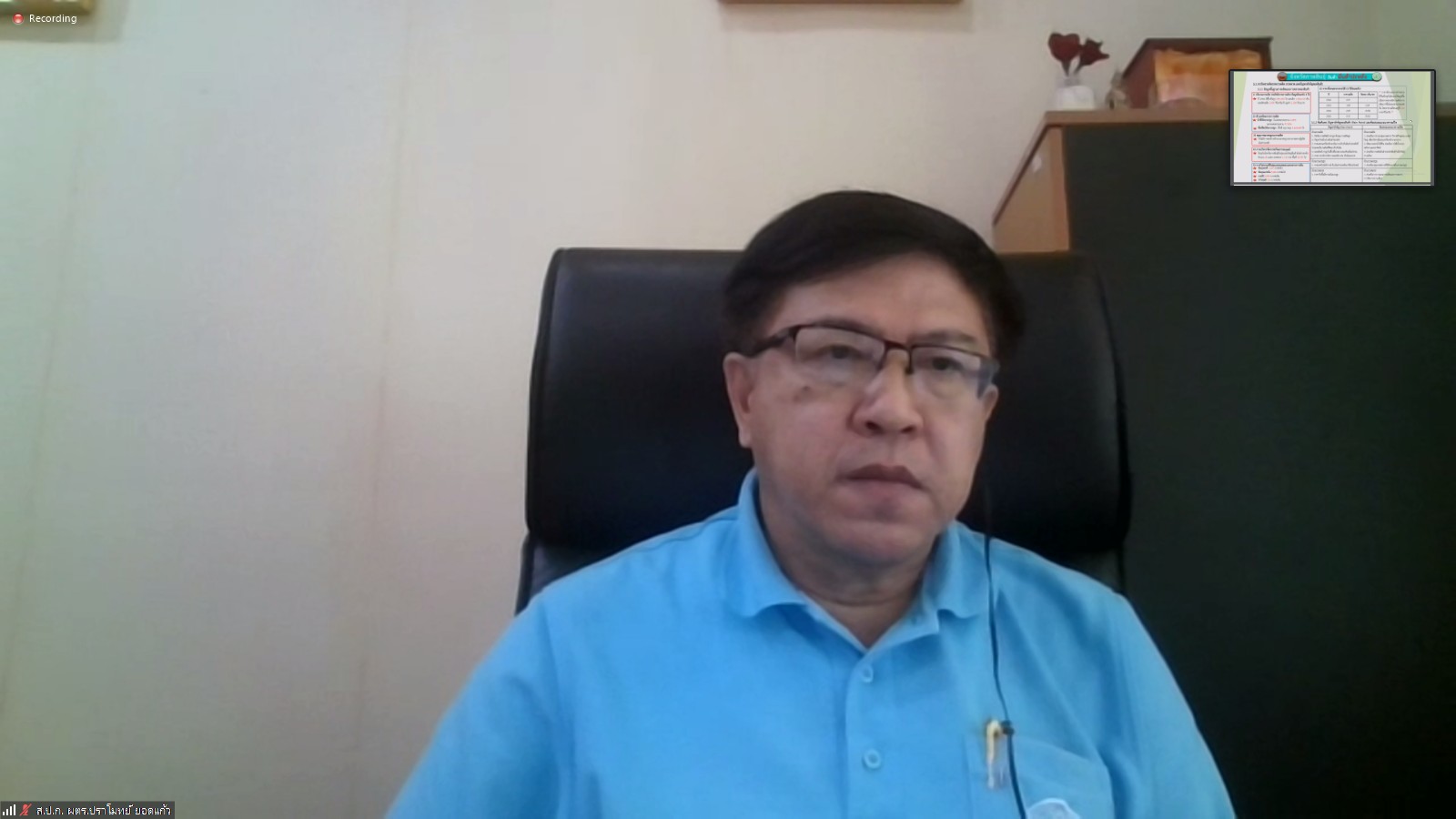 ผู้ตรวจราชการกรม ร่วมประชุมติดตามผลการดำเนินงานตามแผนการตรวจราชการและการขับเคลื่อนแบบบูรณาการในระดับพื้นที่ ของผู้ตรวจราชการกระทรวงเกษตรและสหกรณ์ ประจำปีงบประมาณ พ.ศ.2565 รอบที่ 2 เขตตรวจราชการที่ 12 จังหวัดกาฬสินธุ์ ผ่านระบบ Zoom meeting room