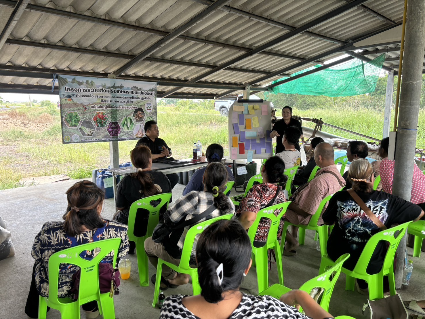 title - ส.ป.ก.พระนครศรีอยุธยา จัดฝึกอบรมเกษตรกรภายใต้โครงการระบบส่งเสริมเกษตรแบบแปลงใหญ่ กิจกรรมส่งเสริมการเกษตรแบบแปลงใหญ่ในเขตปฏิรูปที่ดิน ปีงบประมาณ พ.ศ. ๒๕๖๙ หลักสูตรที่ ๘ จัดทำเวทีสรุปผลการดำเนินงานและมอบปัจจัยการผลิต 