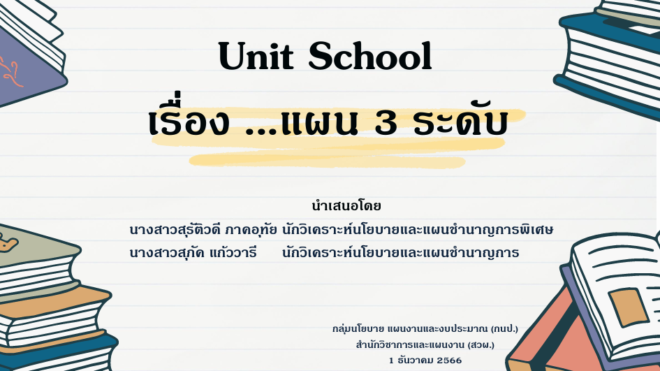 Unit School แผน 3 ระดับ