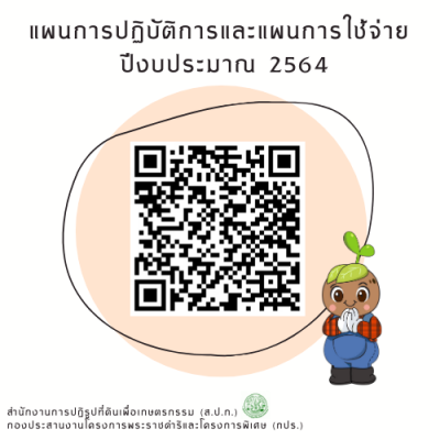 QR Code ไฟล์แผนการปฏิบัติการและแผนการใช้จ่ายเงิน ปีงบประมาณ 2564 ทั้ง 15 โครงการ