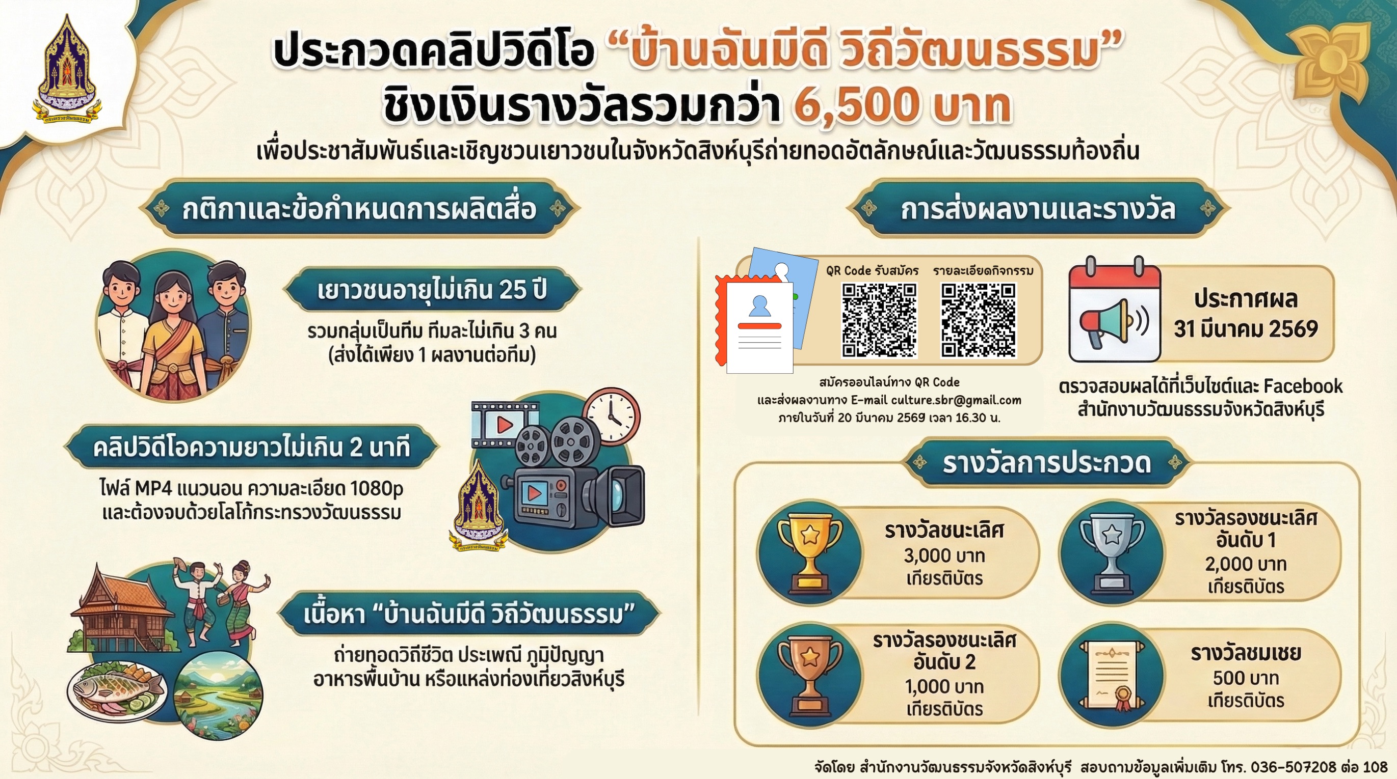การประกวดสื่อประชาสัมพันธ์ หัวข้อ บ้านฉันมีดี วิถีวัฒนธรรม