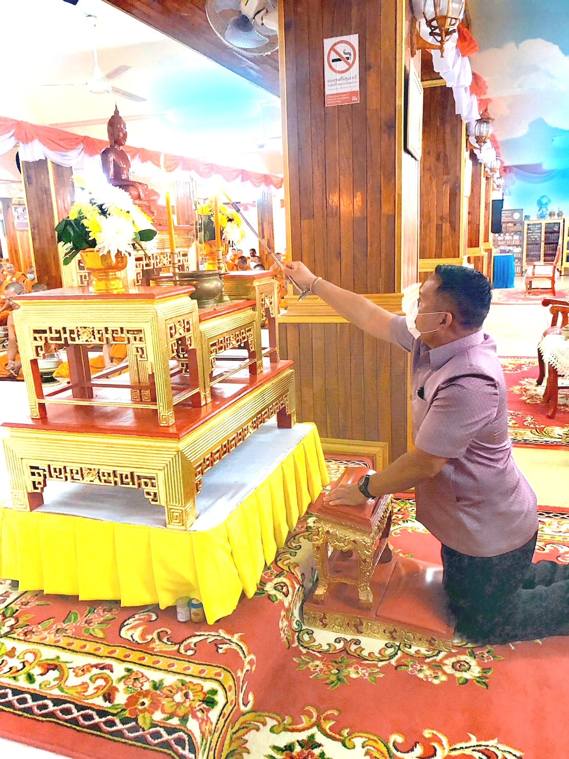 เป็นประธานในพิธีถวายภัตราหารเพล​โครงการบรรพชาอุปสมบท 99 รูป เพื่อถวายพระพรชัยมงคลแด่ สมเด็จพระเจ้าลูกเธอ เจ้าฟ้าพัชรกิติยาภา ฯ