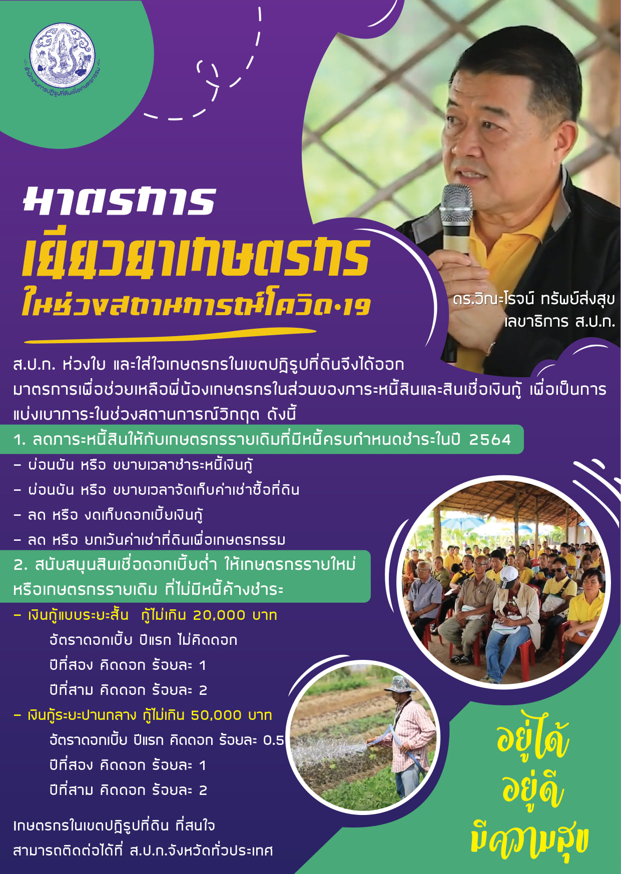 มาตรการเยียวเกษตรกรในช่วงสถานการณ์โควิด-19