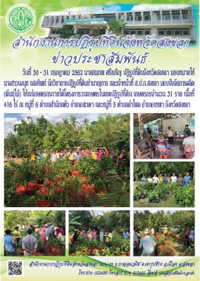 ส.ป.ก.สงขลา มอบปัจจัยการผลิต(พันธุ์ไม้) ให้แก่เกษตรกรภายใต้โครงการวนเกษตรในเขตปฏิรูปที่ดิน