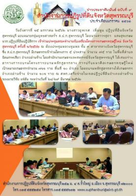  ส.ป.ก.สุพรรณบุรี เข้าร่วมประชุมคณะทำงานขับเคลื่อนโครงการเกษตรทฤษฎีใหม่ จังหวัดสุพรรณบุรี ครั้งที่ 1/2562