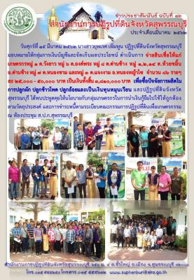 ส.ป.ก.สุพรรณบุรี ดำเนินการจ่ายสินเชื่อให้แก่เกษตรกร