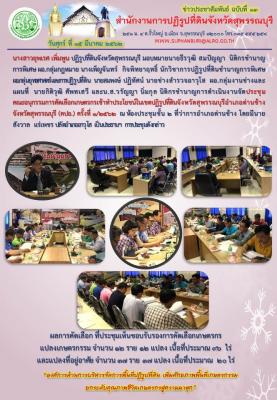ประชุมคณะอนุกรรมการคัดเลือกเกษตรกรเข้าทำประโยชน์ในเขตปฏิรูปที่ดินจังหวัดสุพรรณบุรี 