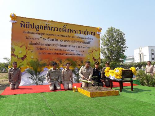นายฐณะวัฒน์ ธนพรดิษนันทน์ ปฏิรูปที่ดินจังหวัดตาก ร่วมพิธีปลูกต้นไม้มงคลพระราชทาน ในโครงการ ๑ จังหวัด ๑ ถนนเฉลิมพระเกียรติ