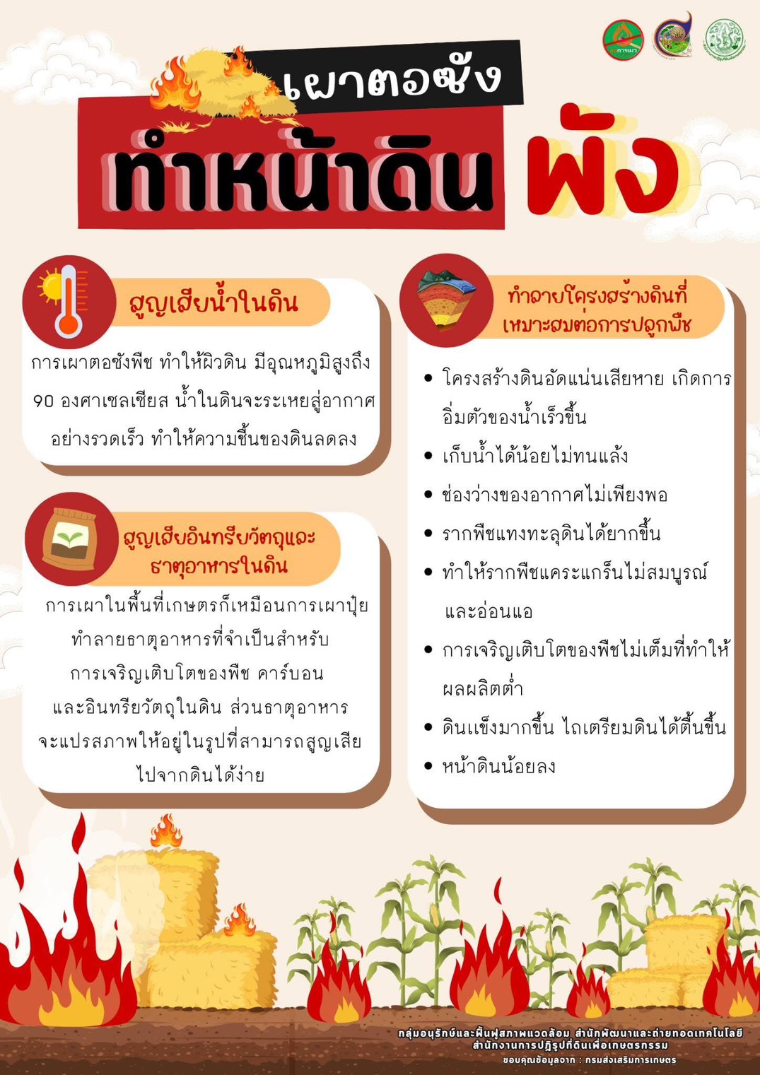 เผาตอซังทำหน้าดินพัง