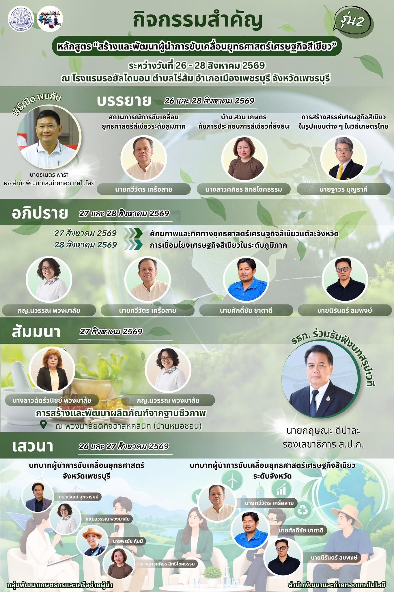 title - สร้างและพัฒนาผู้นำ สู่การประกอบการเศรษฐกิจสีเขียว ในหลักสูตร “สร้างและพัฒนาผู้นำการขับเคลื่อนยุทธศาสตร์เศรษฐกิจสีเขียว” รุ่นที่ 2